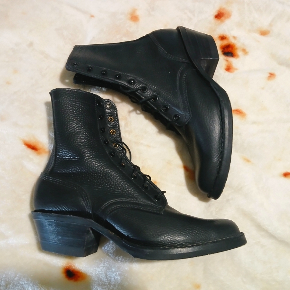 Classic Black Lace-Up Boots